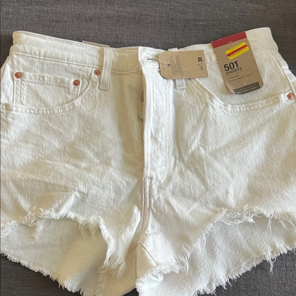 Levi's Women's Jean Shorts - Light Blue, Pink, White - Picture 4 of 7